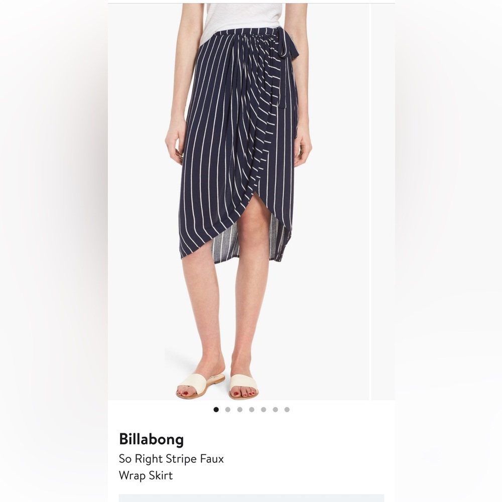 Billabong Navy Striped Wrap Skirt